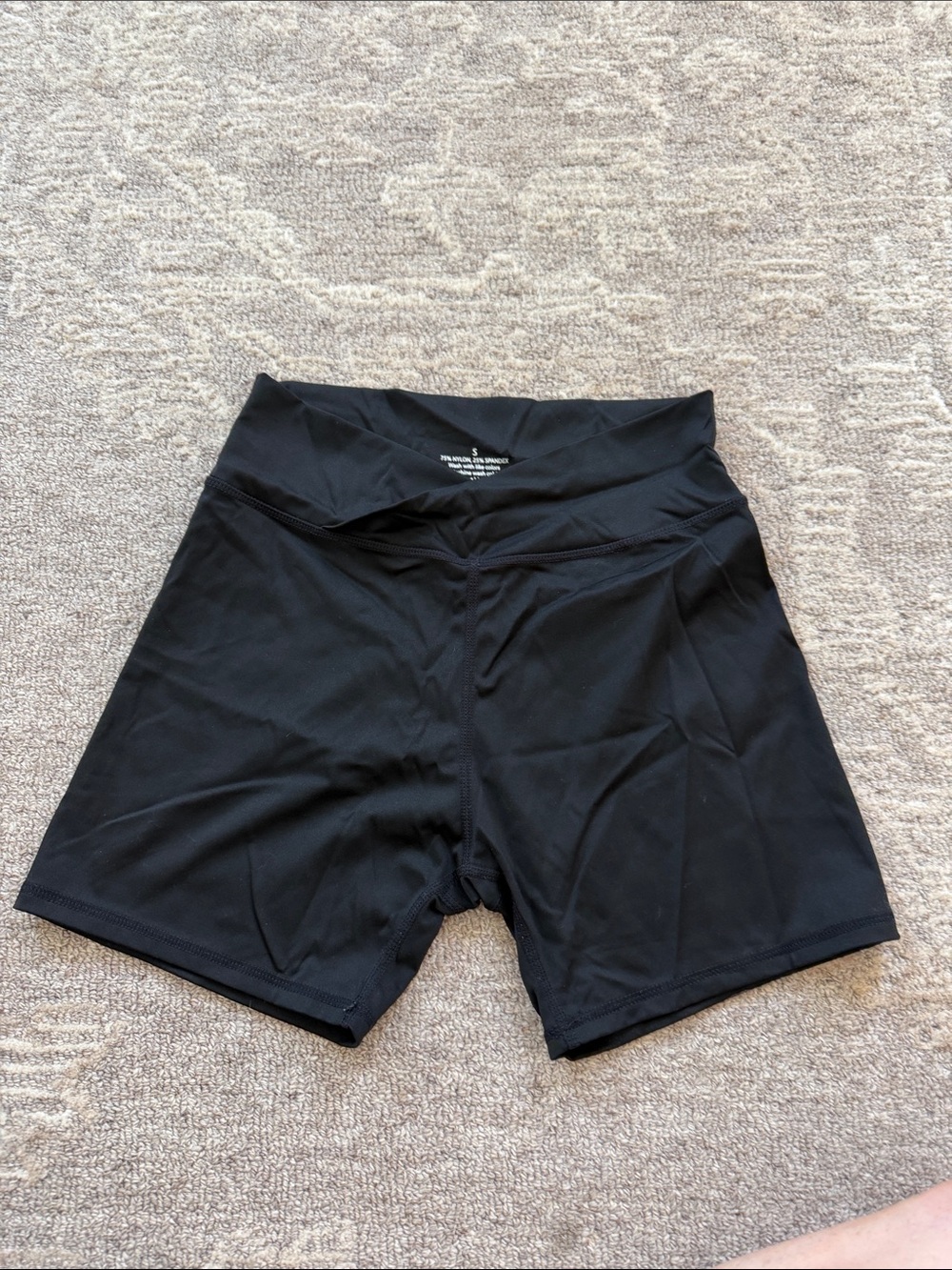 Women’s High-Waist Black Performance Bike Shorts Criss Cross Front